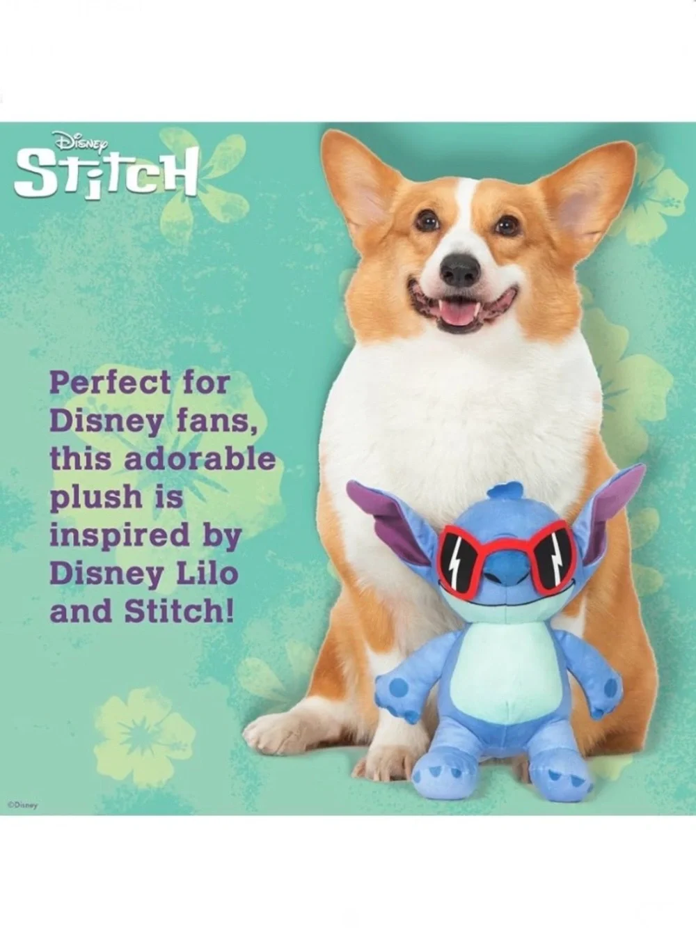 Disney Pets Lilo and Stitch Sunglasses Plush Dog Toy